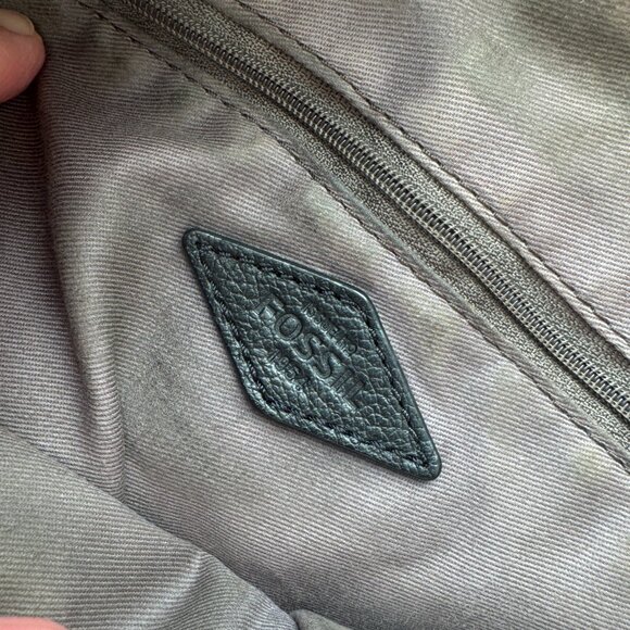 Fossil Keely Tote Bag Purse Color Block Pebbled Leather Crossbody Strap - Picture 12 of 16